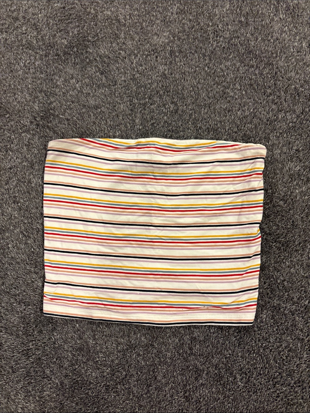 American Eagle Outfitters White Striped Tube Top with Multicolor Lines